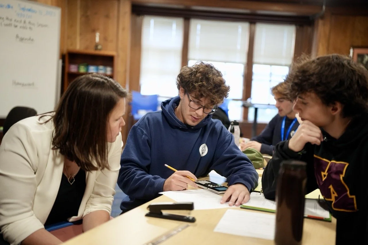students writing
